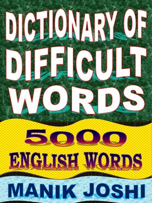 cover image of Dictionary of Difficult Words